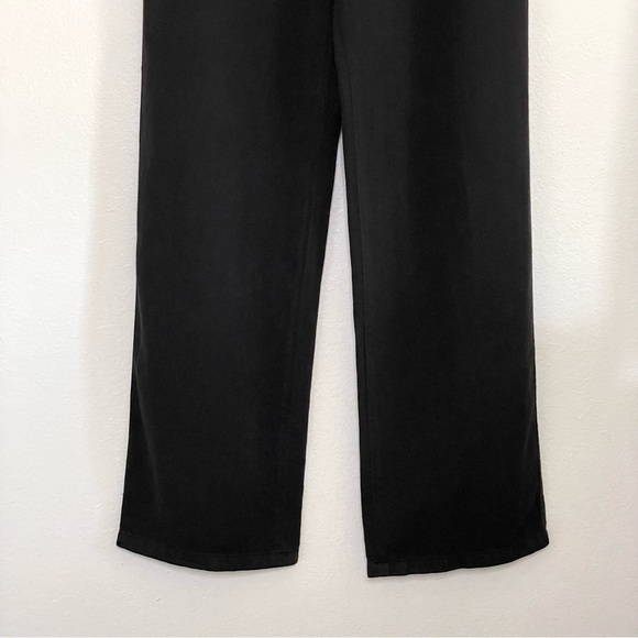 Vince High Waist Washed Casual Pant Wide Leg Cotton Linen Twill Trouser Black 12 - Picture 7 of 12